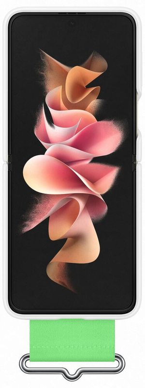Чохол для Samsung Flip 3 Silicone Cover with Strap (White) EF-GF711TWEGRU фото