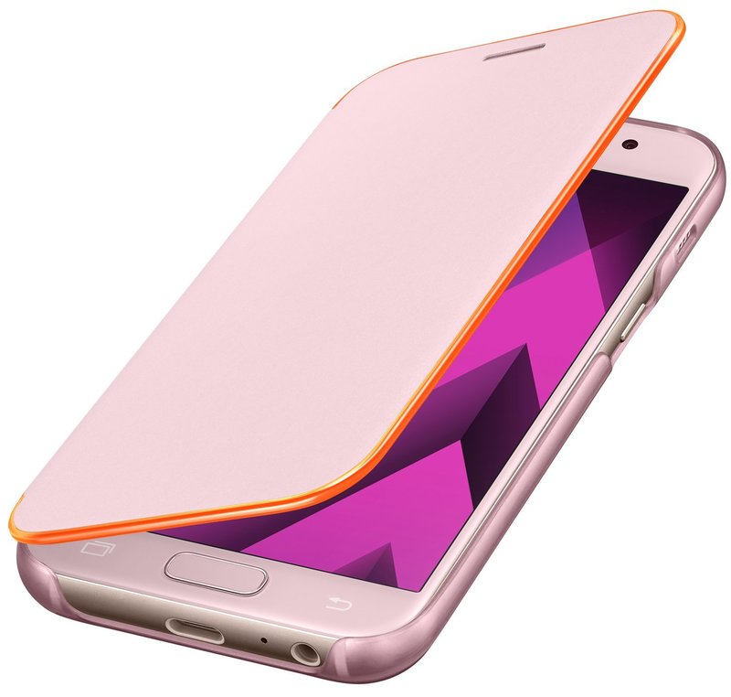 Чохол-книжка Samsung Neon Flip для Galaxy A3 2017 (рожевий) фото