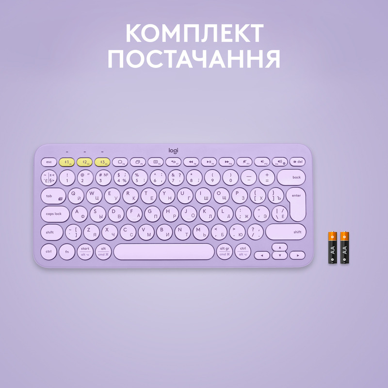 Клавiатура Logitech K380 UA Bluetooth (Lavender Lemonade) 920-011166 фото