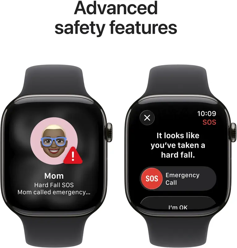 Apple Watch Series 11 GPS + Cellular 46mm Slate Titanium Case with Black Sport Band - M/L (MFD24RK/A) - фото - №5