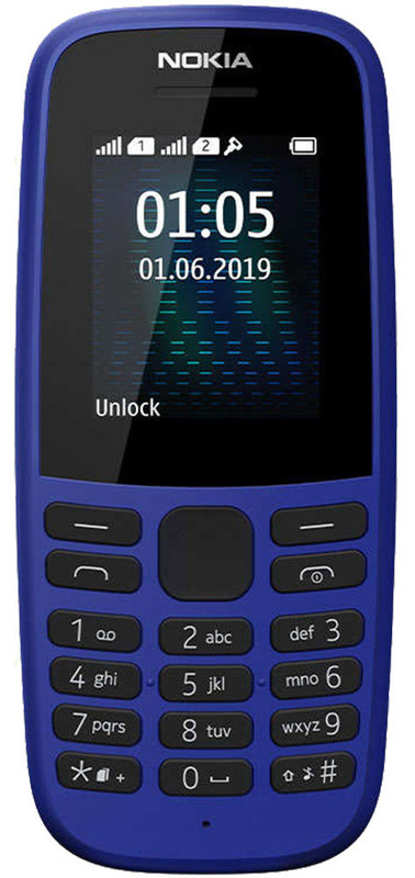 Nokia 105 Dual Sim 2019 Blue (16KIGL01A01) фото