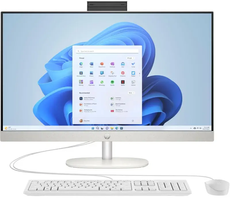Моноблок HP All-in-One 27-cr0063ua Shell White (AR0N5EA) - фото - №0