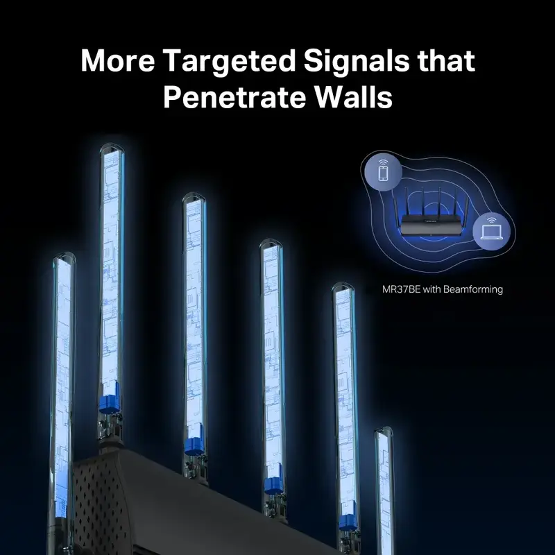 Iнтернет роутер Mercusys MR47BE Tri-Band Wi-Fi 7 (2.4Gz/5Gz) 574+2880Мбит/с+5760Мбит/с - фото - №2