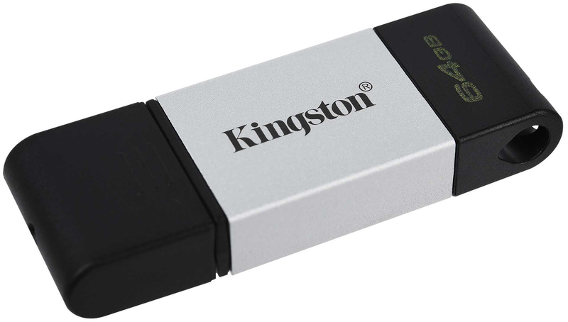 Флеш-пам'ять USB-Flash Kingston DataTraveler 80 64GB USB Type-C (Black/Silver) DT80/64GB фото