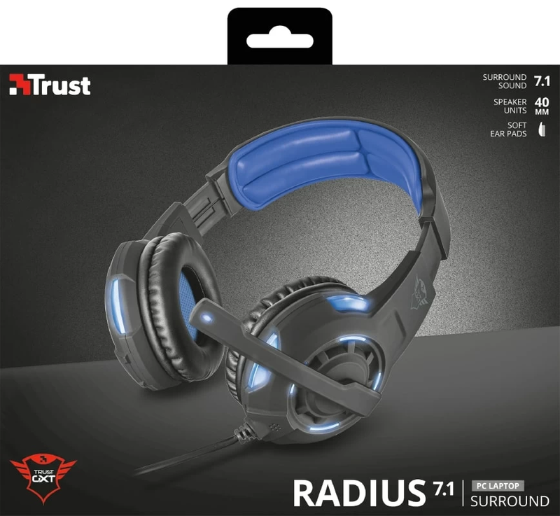 Гарнітура ігрова Trust GXT 350 Radius 7.1 Surround USB (Black) 22052_TRUST фото