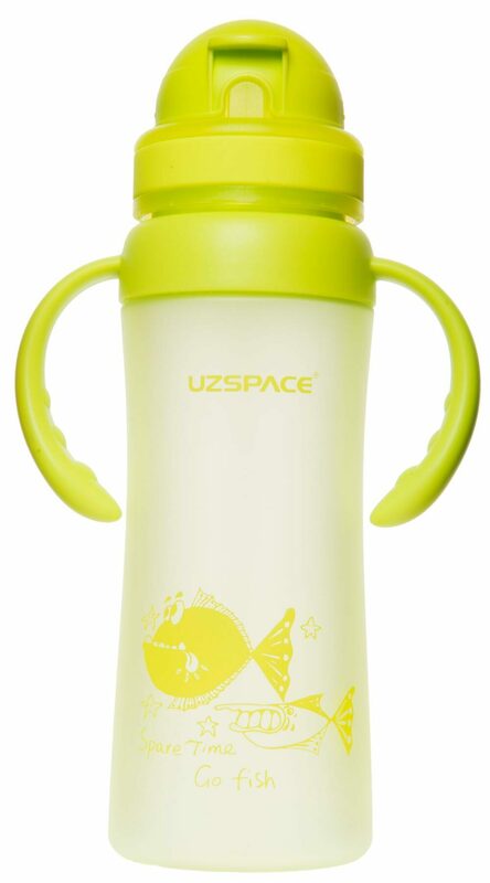 Пляшка-поїльник з трубочкою та ручками UZSPACE 350 мл (Yellow Green) 3041 фото