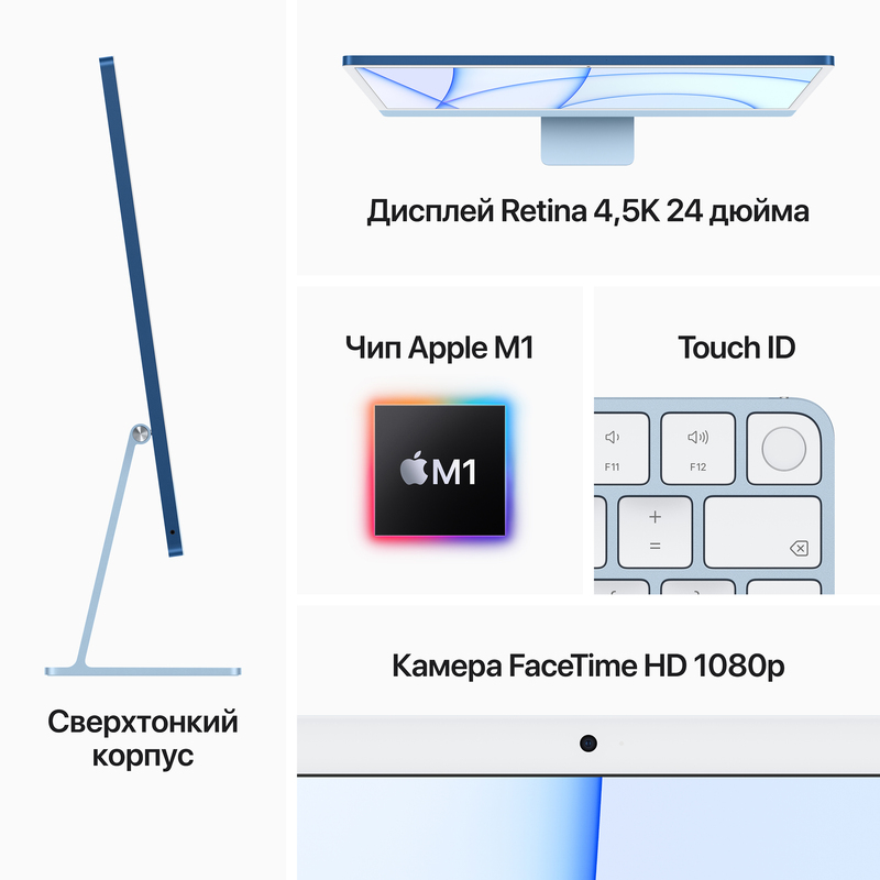 Apple iMac M1 24" 4.5K 16/256GB 8GPU Yellow (Z12S001BQ) 2021 Custom фото