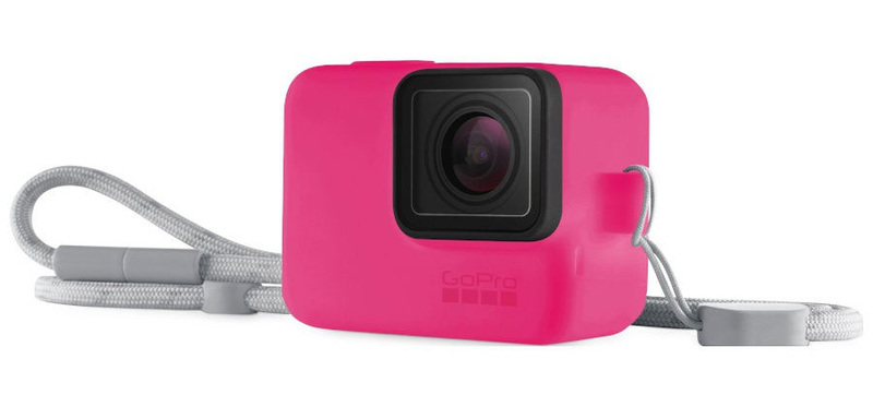 Силиконовый чехол с ремешком GoPro Sleeve & Lanyard (Electric Pink) ACSST-011 фото