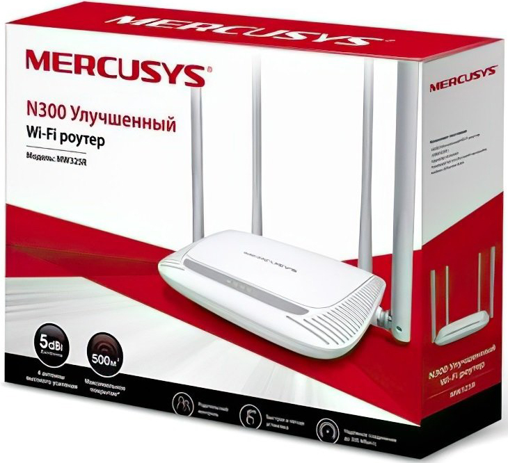 Iнтернет роутер Mercusys MW325R 2.4Gz 300Мбит/с фото