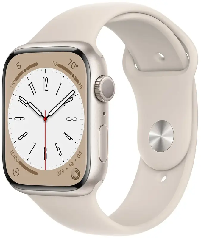 Б/В Apple Watch Series 8 45mm Starlight Aluminum Case with Starlight Sport Band (Це ТОП) - фото - №0
