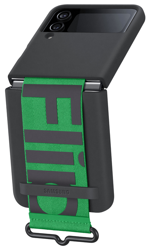 Чохол для Samsung Flip 4 Silicone Cover with Strap (Black) EF-GF721TBEGUA - фото - №3
