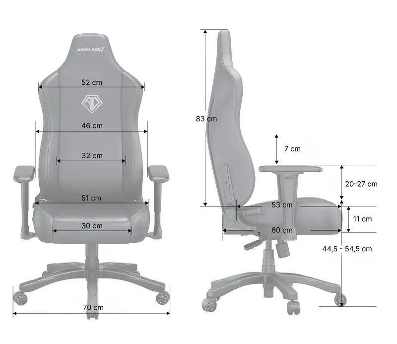 Крісло ігрове Anda Seat Novis Size L Gray Fabric - фото - №18
