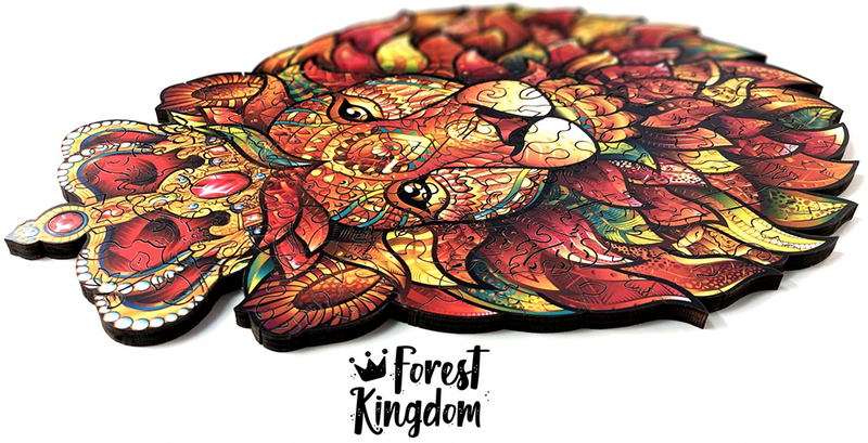 Дерев'яний пазл Forest Kingdom - "Хоробрий лев" р.L фото