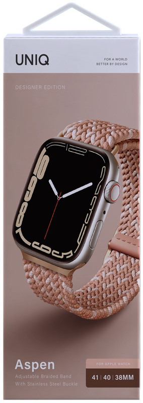 Ремінець Uniq Aspen Designer Edition Strap 41/40/38mm (Citrus Pink) для Apple Watch фото