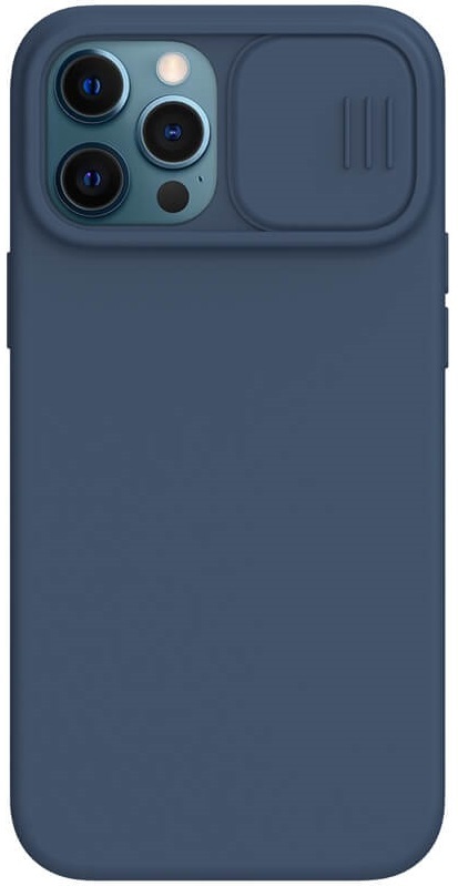 Чoхол для Apple iPhone 12/12 Pro CamShield Silky Silicone Case (Blue) фото