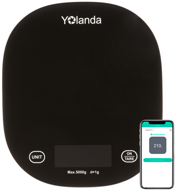Розумні кухонні ваги Yolanda Smart kitchen scale (Black) CK10A фото