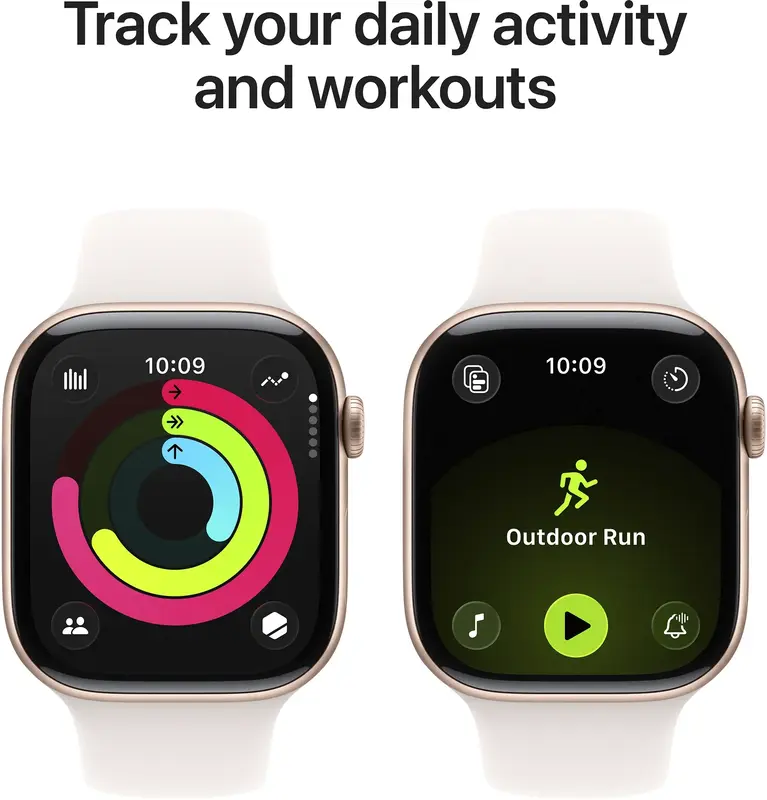 Apple Watch Series 11 GPS + Cellular 42mm Rose Gold Aluminium Case with Light Blush Sport Band M/L (MF8F4RK/A) - фото - №3