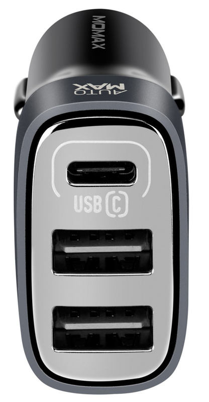Автомобільний ЗП Momax Dual USB + USB-C 5V/5.4A (UC5TCD) black фото