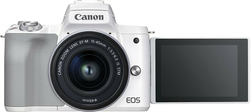 Фотоапарат Canon EOS M50 Mark II + 15-45 мм f/3.5-6.3 IS STM (White) (4729C028) фото