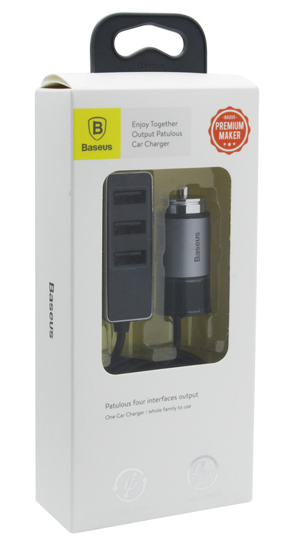 Автомобильное ЗУ Baseus USB + 3USB etc (Dark Grey) CCTON-0G фото
