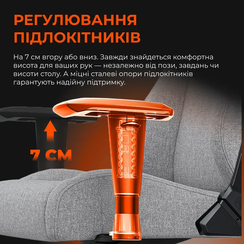 Крісло ігрове Anda Seat Novis Size L Gray Fabric - фото - №14