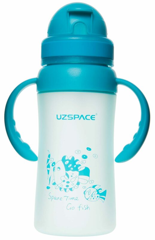 Пляшка-поїльник з трубочкою та ручками UZSPACE 270 мл (Blue) 3040 фото