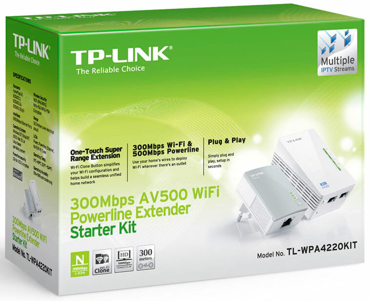 Комплект Powerline и расширитель WiFi зоны TP-Link TL-WPA4220KIT фото