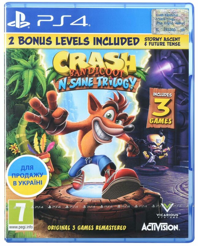 Диск Crash Bandicoot N. Sane Trilogy (Blu-ray, English version) для PS4 (7211034) - фото - №0