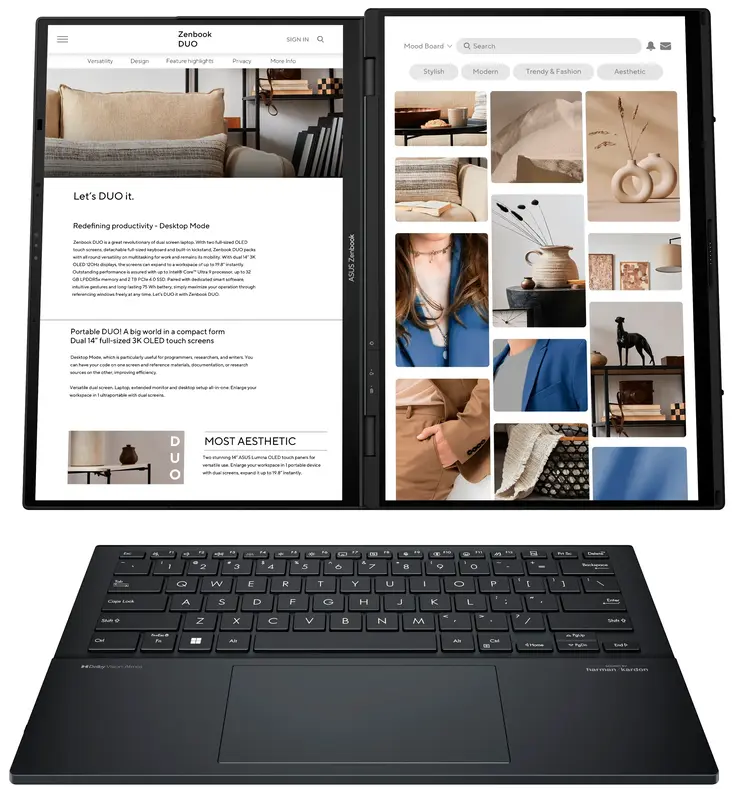 Ноутбук Asus Zenbook Duo UX8406CA-PZ042X Inkwell Gray (90NB14X1-M001F0) - фото - №2