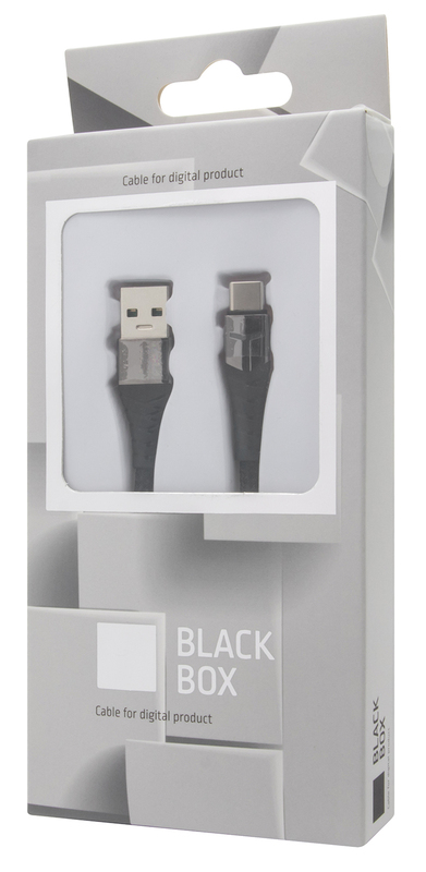 Кабель USB - USB-C BlackBox 5А QC 1m (Black) фото