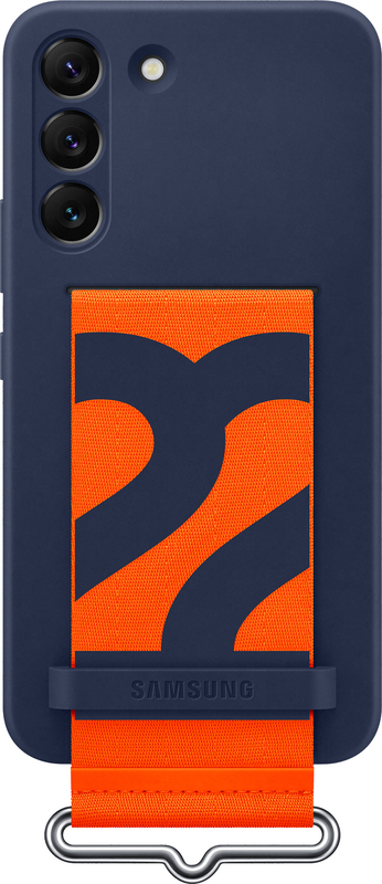 Чохол для Samsung s22 Silicone with Strap Cover (Navy) фото