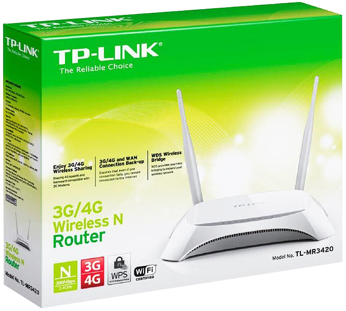 Iнтернет роутер TP-Link TL-MR3420 3G/4G Wi-Fi (2.4Gz) 300Мбіт/с фото