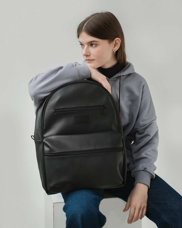 Рюкзак HARVEST TIPOLEATHER (Gloss) Black 15,6" - фото - №7