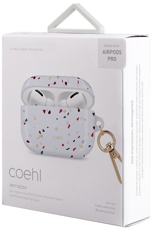 Чехол Uniq Coehl Terrazzo для AirPods Pro Case - Natural White (White) фото