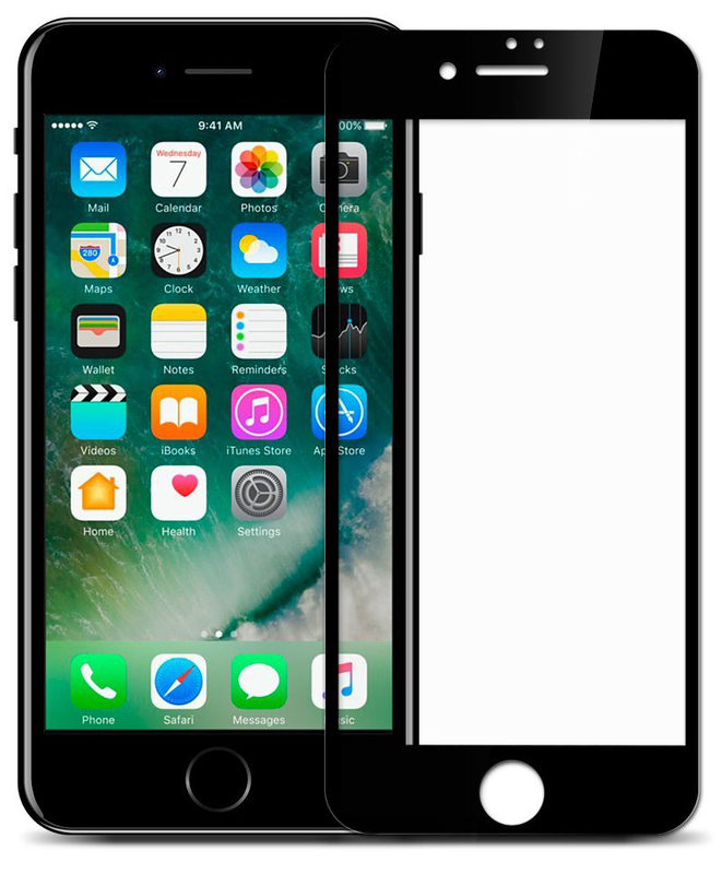 Фірмове гнучке скло Gio Full Cover для iPhone 7 (чорний) фото