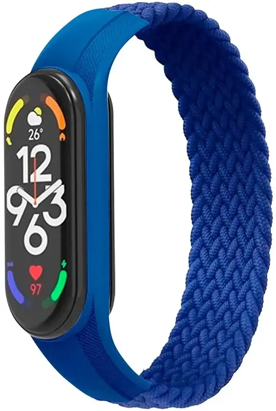 Ремешок для Xiaomi Mi Band 7/6/5/4 ArmorStandart Braided Solo Loop Голубой размер M фото