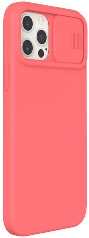 Чoхол для Apple iPhone 12/12 Pro CamShield Silky Silicone Case (Orange Pink) фото