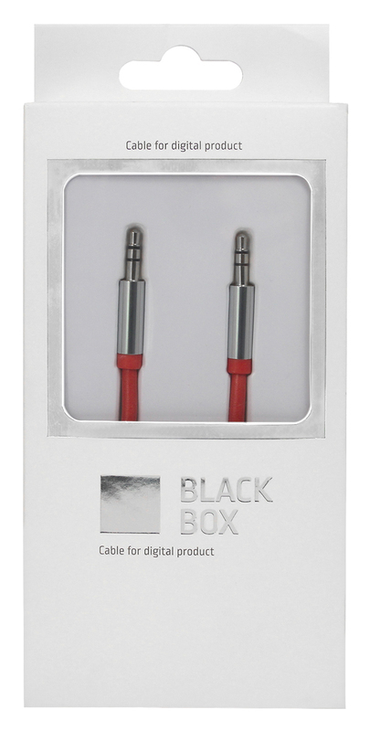 Кабель BlackBox Аудіо 3.5мм-3.5мм 1.5m (шкіряний червоний) фото