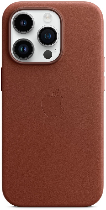 Чохол Apple Leather Case with MagSafe (Umber) MPPK3ZE/A для iPhone 14 Pro фото