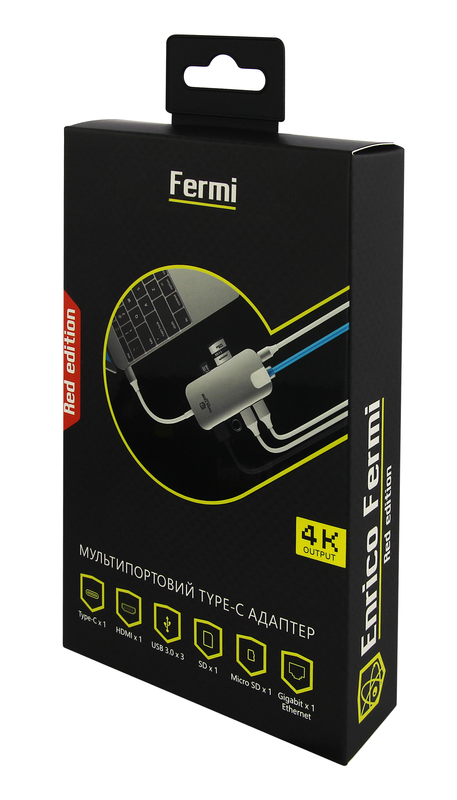 HUB Fermi Aluminium USB-C (Silver) GN30H фото