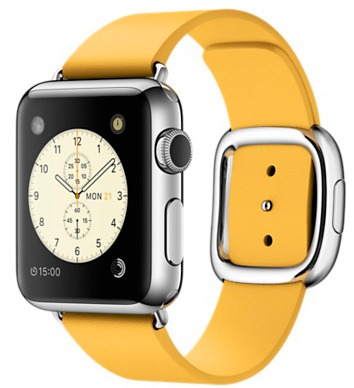Смарт-годинник Apple Watch 38mm Stainless Steel світло-коричневий ремінець з сучасною пряжкою Medium (MMFF2) фото