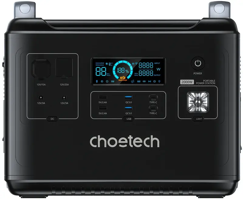 Зарядна станція 2000Вт Choetech (BS006-EU-BK) - фото - №0