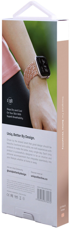 Ремінець Uniq Aspen Designer Edition Strap 41/40/38mm (Citrus Pink) для Apple Watch фото