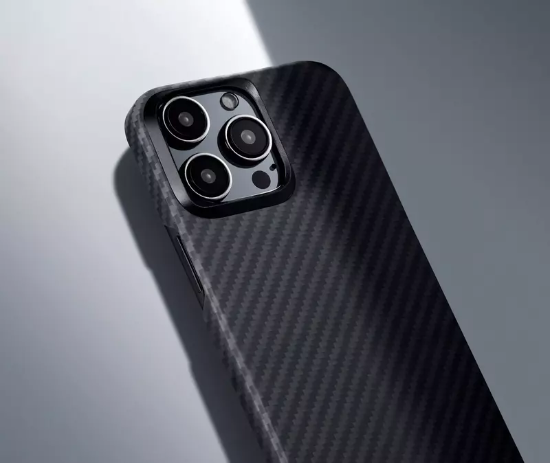 Чохол для iPhone 15 Pro Pitaka MagEZ Case 4 Twill 600D Black/Grey (KI1501PA) - фото - №3