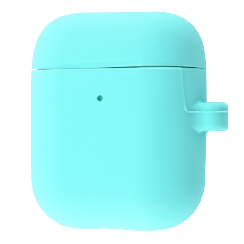 Чехол Silicone Case Slim with Carbine for AirPods 2 (turquoise) фото