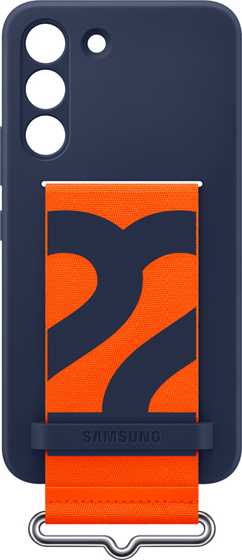 Чохол для Samsung s22 Silicone with Strap Cover (Navy) фото