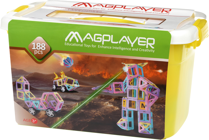 Магнитный конструктор MagPlayer набор бокс 188 элементов MPT2-188 фото