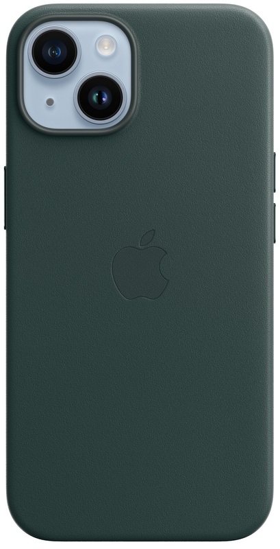 Чохол Apple Leather Case with MagSafe (Forest Green) MPP53ZE/A для iPhone 14 фото