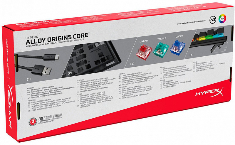 Ігрова клавіатура HyperX Alloy Origins Core HX Blue Switch HX-KB7BLX-RU фото