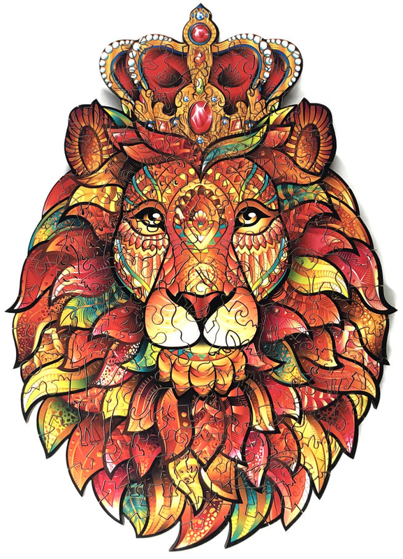 Дерев'яний пазл Forest Kingdom - "Хоробрий лев" р.XL фото
